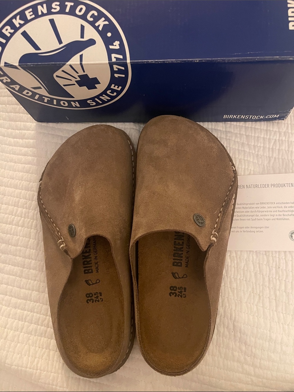 Birkenstock Zermatt Suede Slip-On Clog - Taupe Brown - Picture 4 of 4